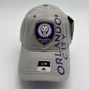 Adidas Orlando‎ City SC MLS Soccer Hat Cap Gray Small Medium S/M NWT